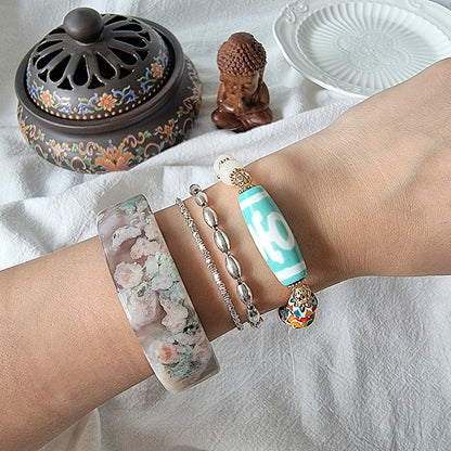 Dzi Design Bracelet - Tiffany Blue Series 青稞供 贵人 天珠